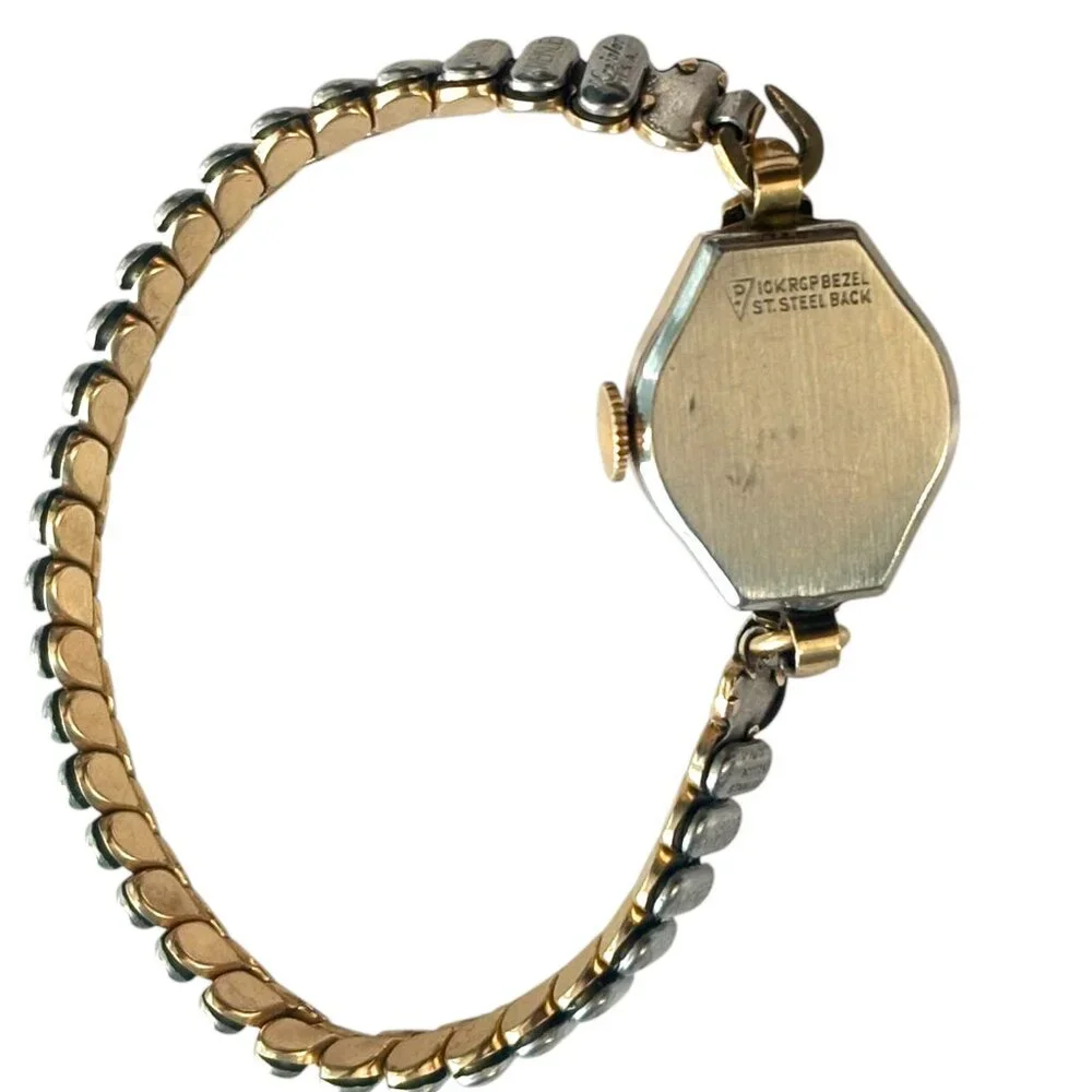 Vintage‎ MIMO 10k RG Kreisler Leaf Link Bracelet Windup Wristwatch
